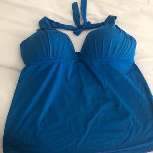 Bright blue tankini top